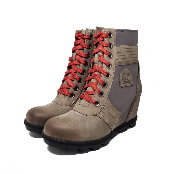 Sorel Lexie Wedge Boots in Quarry Grey Women's Size 6 - Picture 7 of 9